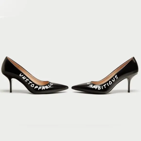 ZARA  Ambitious Unstoppable Black Pointed Toe HeelShoes 81/2