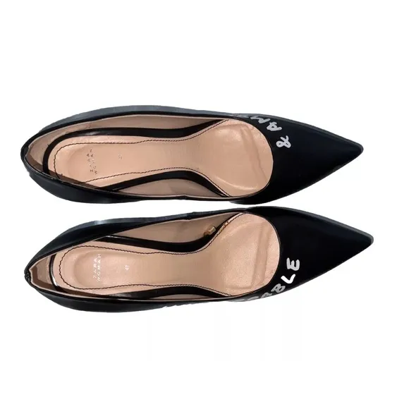 ZARA  Ambitious Unstoppable Black Pointed Toe HeelShoes 81/2