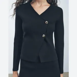 Zara ASYMMETRICAL KNIT CARDIGAN Size S