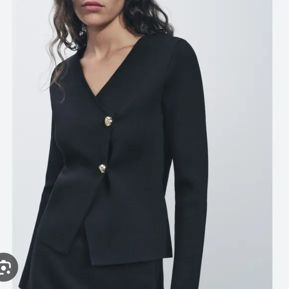 Zara ASYMMETRICAL KNIT CARDIGAN Size S
