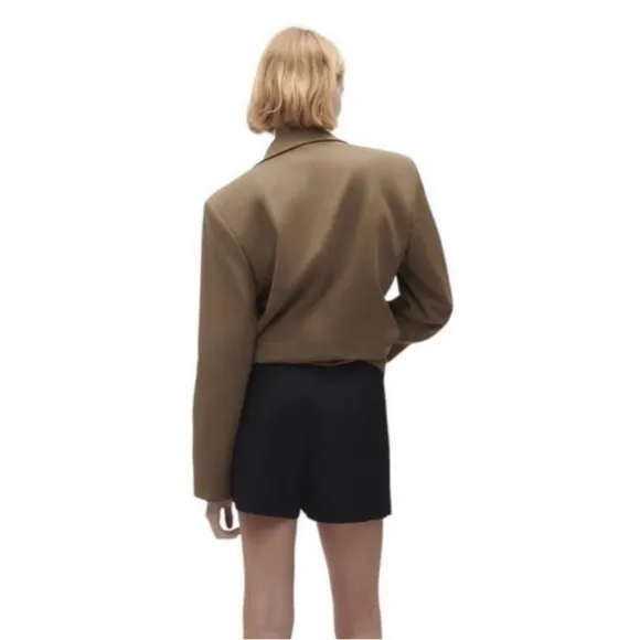 Zara black mini skirt with built in shorts / skort, tassel front pockets