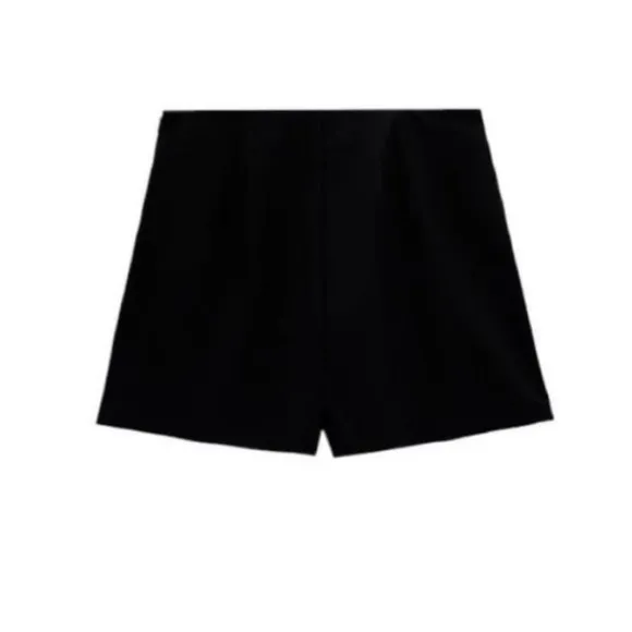 Zara black mini skirt with built in shorts / skort, tassel front pockets