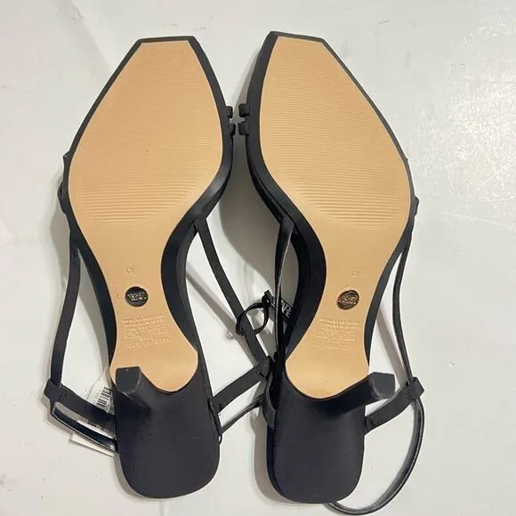 Zara Black STRAPPY HEELED SANDALS Size 10 US