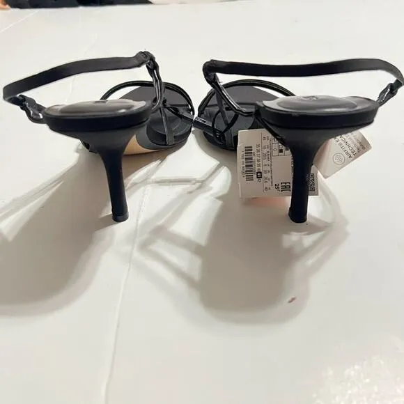 Zara Black STRAPPY HEELED SANDALS Size 10 US