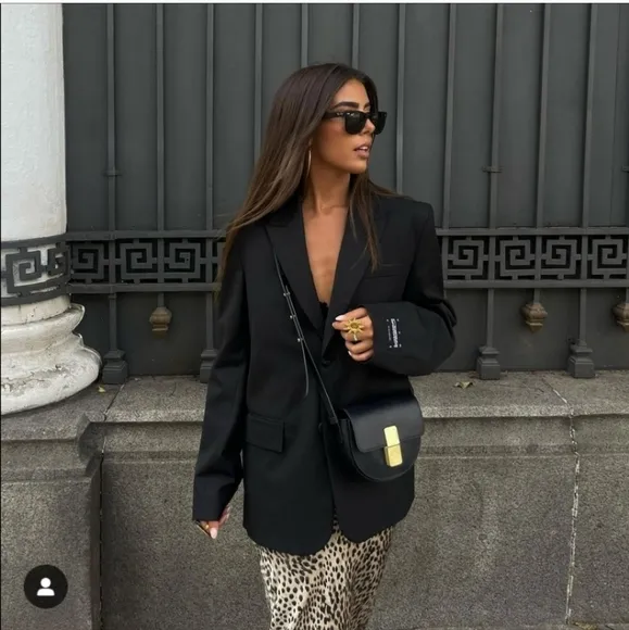 Zara Blazer Black Oversized Size S