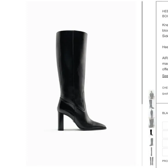 ZARA GENUINE LEATHER KNEE HIGH BOOTS Size 40 ( US 9)