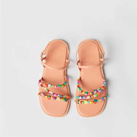 ZARA - Girls strappy beaded sandals