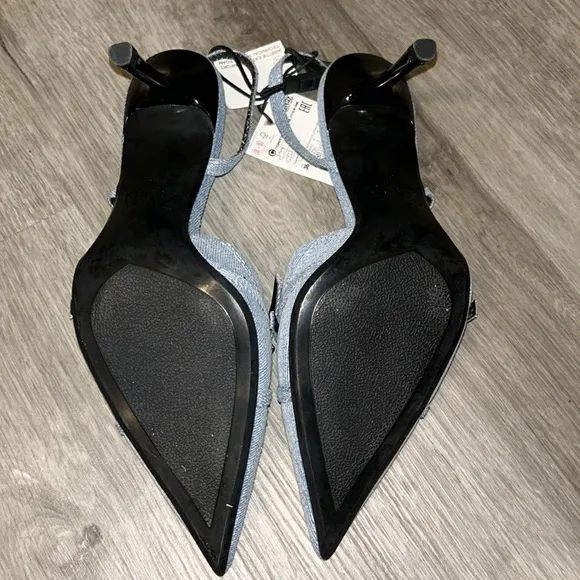 Zara heel denim shoes