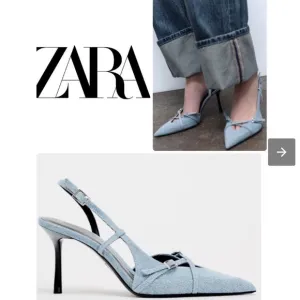 Zara heel denim shoes