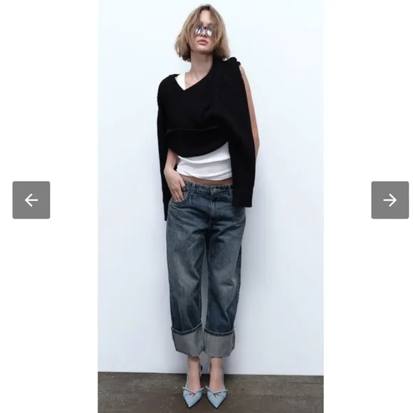 Zara heel denim shoes