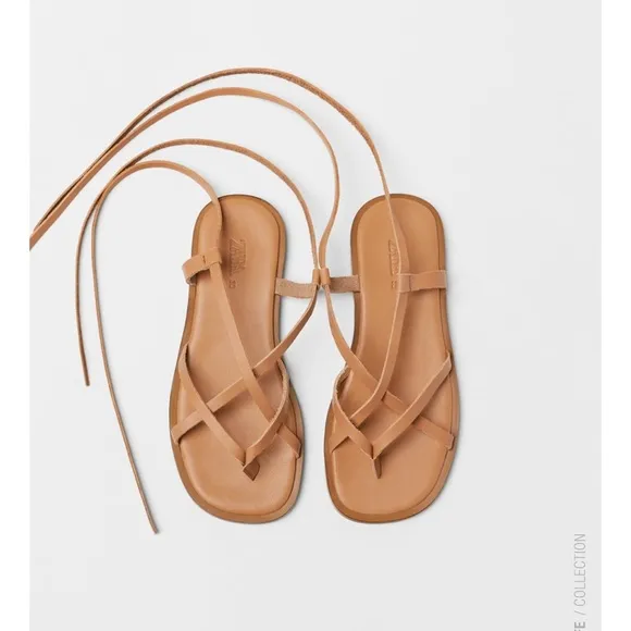 ZARA KIDS/ STRAPPY LEATHER SANDALS