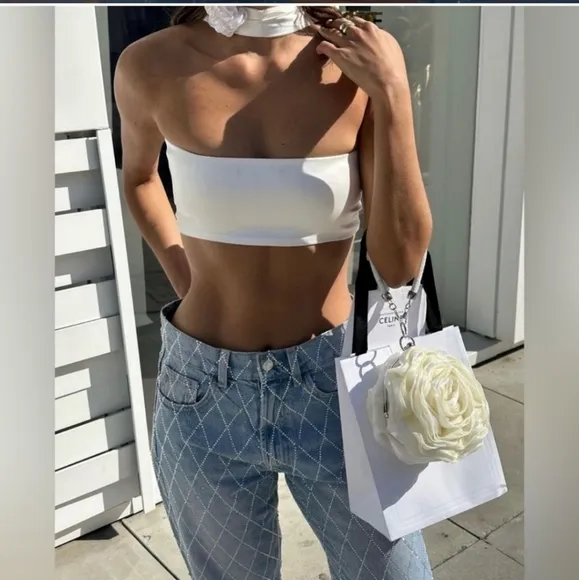 Zara  RHINESTONE STRAIGHT JEANS