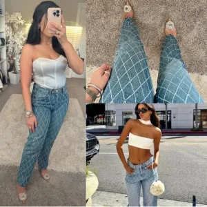 Zara  RHINESTONE STRAIGHT JEANS
