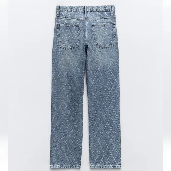 Zara  RHINESTONE STRAIGHT JEANS