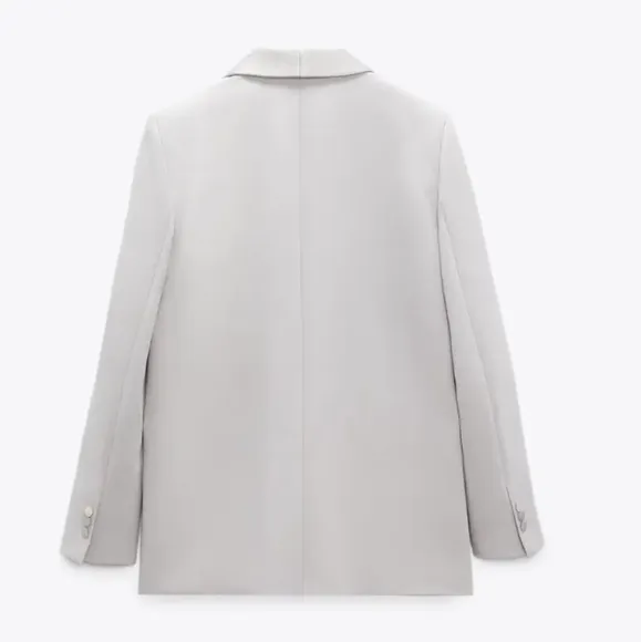 Zara * Satin Effect Blazer Jacket Gray size XS and S New