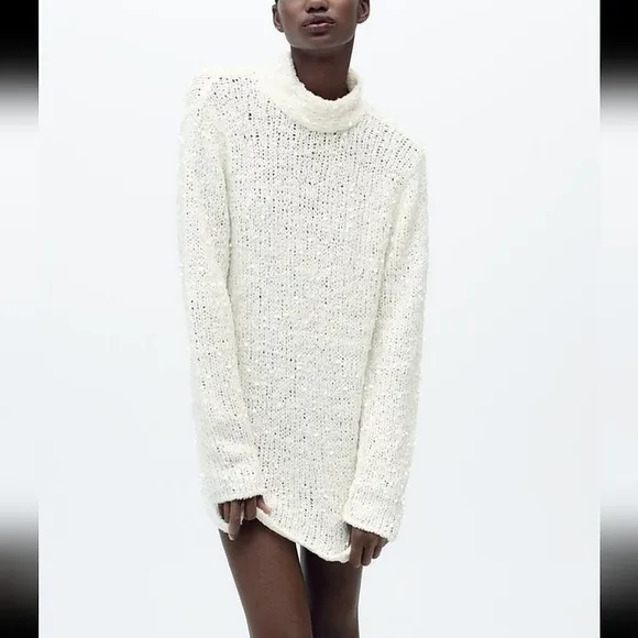 Zara Sequin Knit Sweater Tunic Size M and L