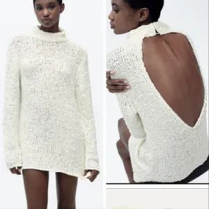 Zara Sequin Knit Sweater Tunic Size M and L