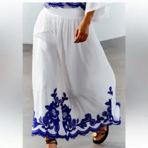 ZARA  Skirt White and Blue Size XS and S