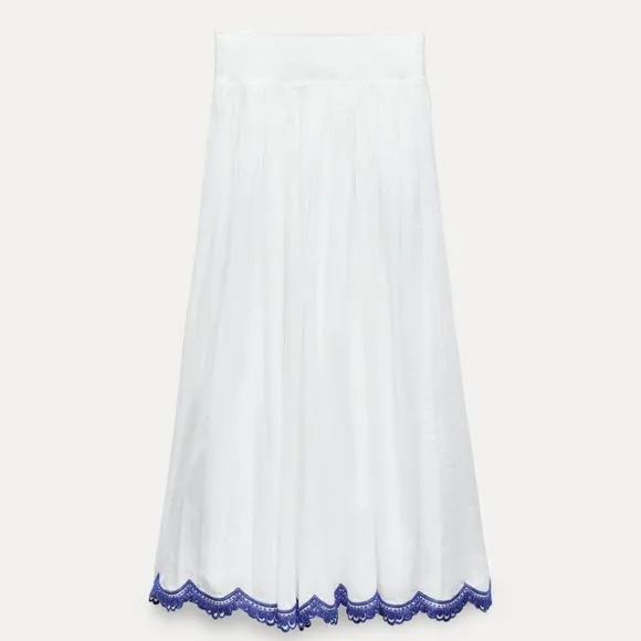 ZARA  Skirt White and Blue Size XS and S