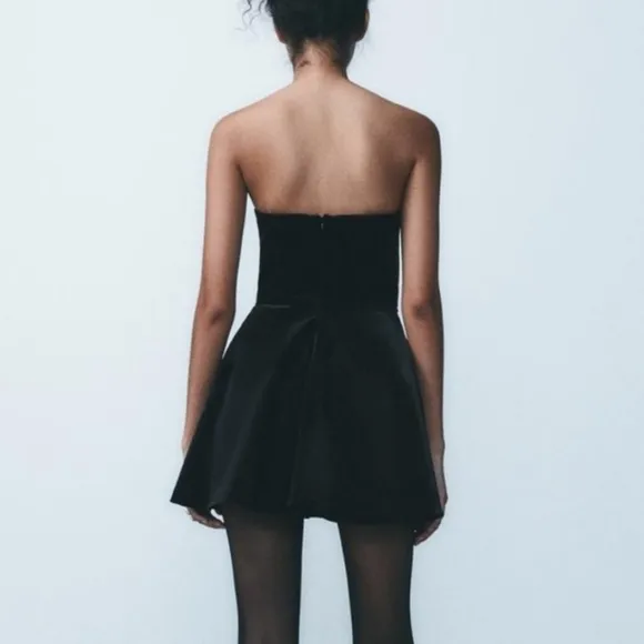 Zara  Velvet Jumpsuit Mini Dress Size M