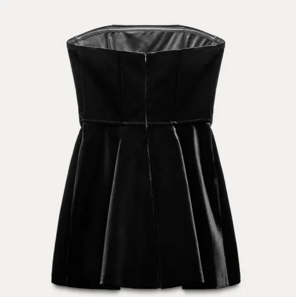 Zara  Velvet Jumpsuit Mini Dress Size M