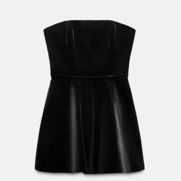 Zara  Velvet Jumpsuit Mini Dress Size M