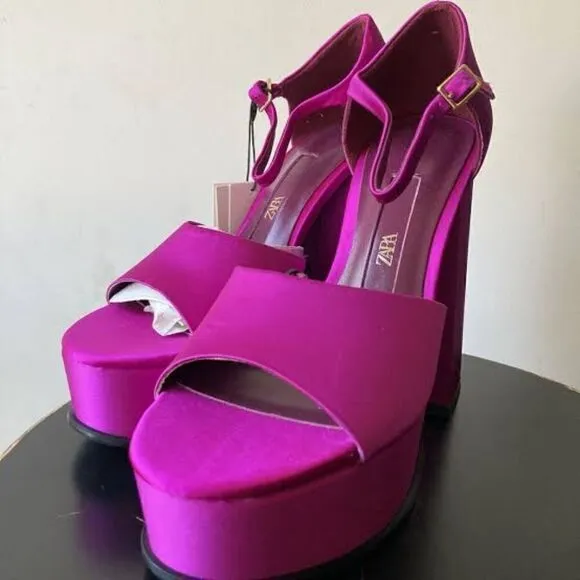 ZARA PLATFORM FUCHSIA HEELS