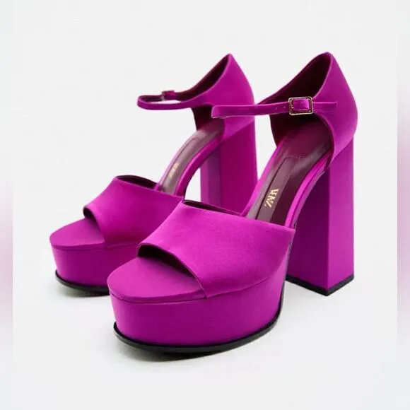 ZARA PLATFORM FUCHSIA HEELS
