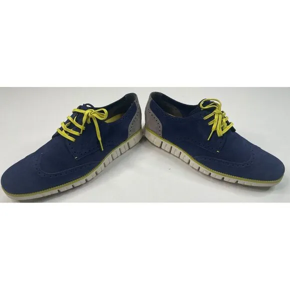 Zero Grand DC‎ Wing S O Men's Blue Suede Dress Shoes Size 13 M