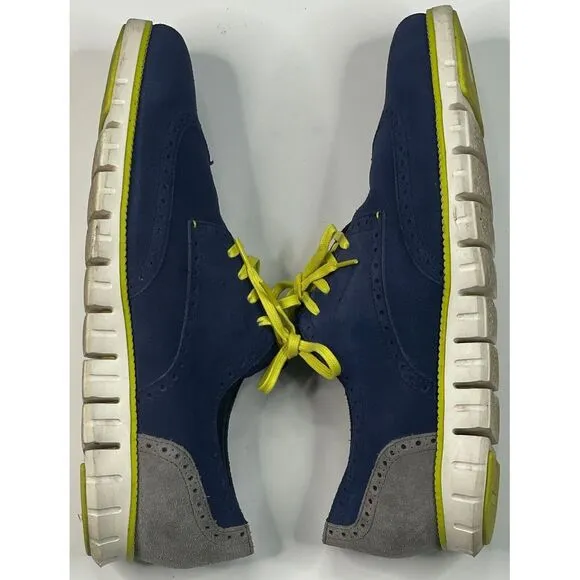 Zero Grand DC‎ Wing S O Men's Blue Suede Dress Shoes Size 13 M