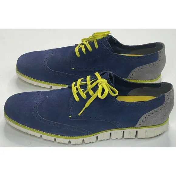 Zero Grand DC‎ Wing S O Men's Blue Suede Dress Shoes Size 13 M