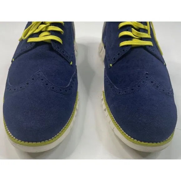 Zero Grand DC‎ Wing S O Men's Blue Suede Dress Shoes Size 13 M