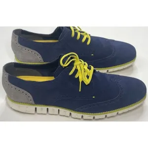 Zero Grand DC‎ Wing S O Men's Blue Suede Dress Shoes Size 13 M